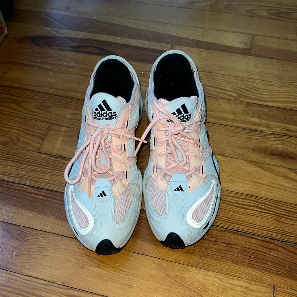 Coral Adidas Torsion Sneakers